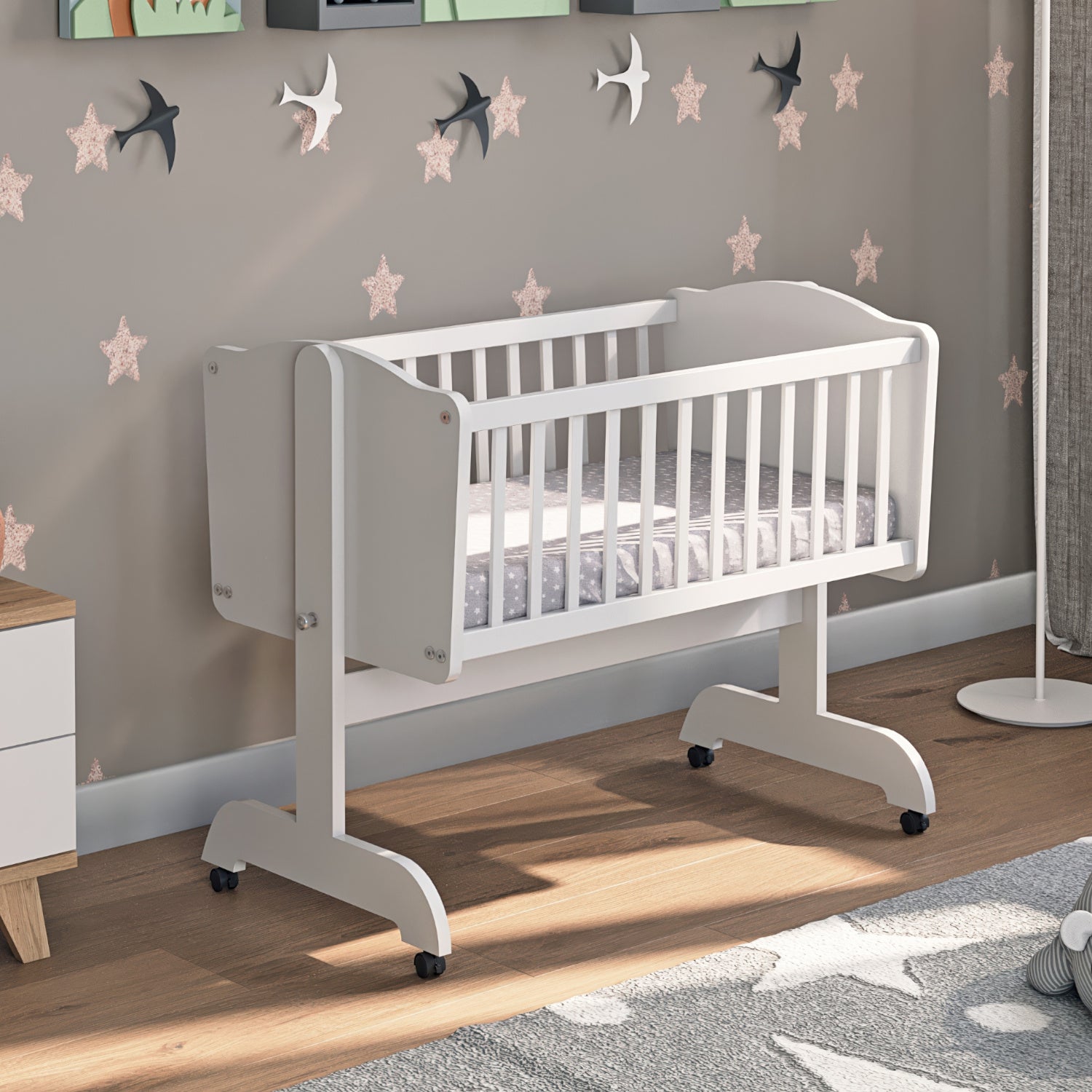 Berceau en Bois pour Enfants – Blanc – Option avec ou sans Matelas