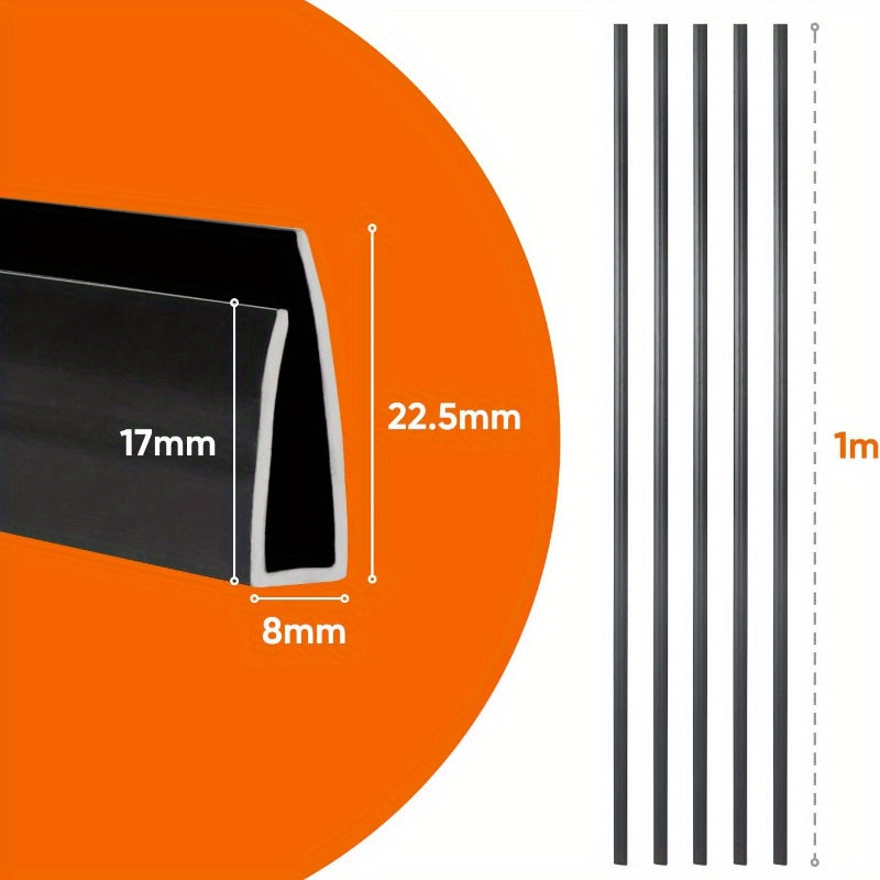 Profil de couverture de clôture en PVC, 5 pièces X 1M, conçu comme un accessoire de protection pour les écrans d'intimité en PVC. Chaque profil mesure 1M de long, disponible en pack de 5. Durable, résistant aux intempéries et facile à installer, idéal pou