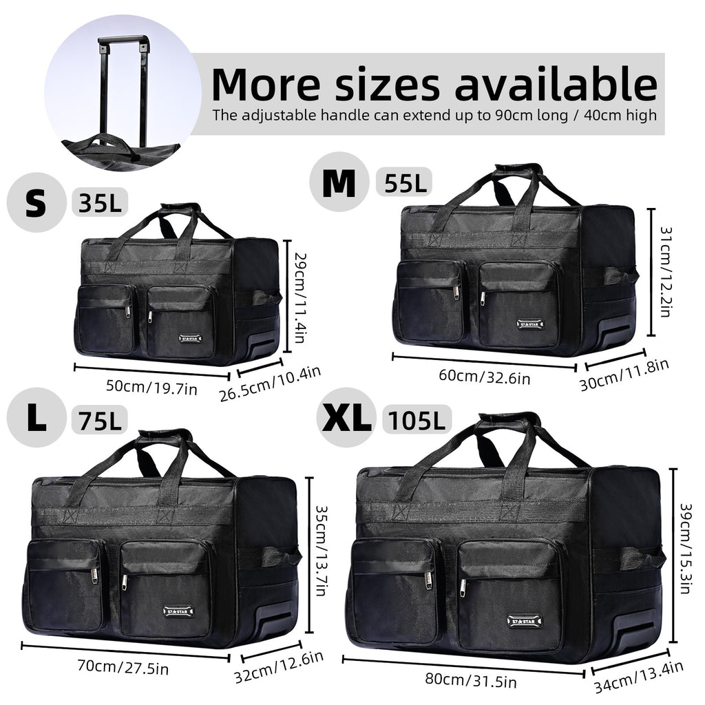 S7 STAR Sac de Voyage Extensible avec Roues - Grande Capacité, Roulottes 360° & Poche Avant pour le Transport Aérien, la Gymnastique, les Sports et Les Escapades du Week-end