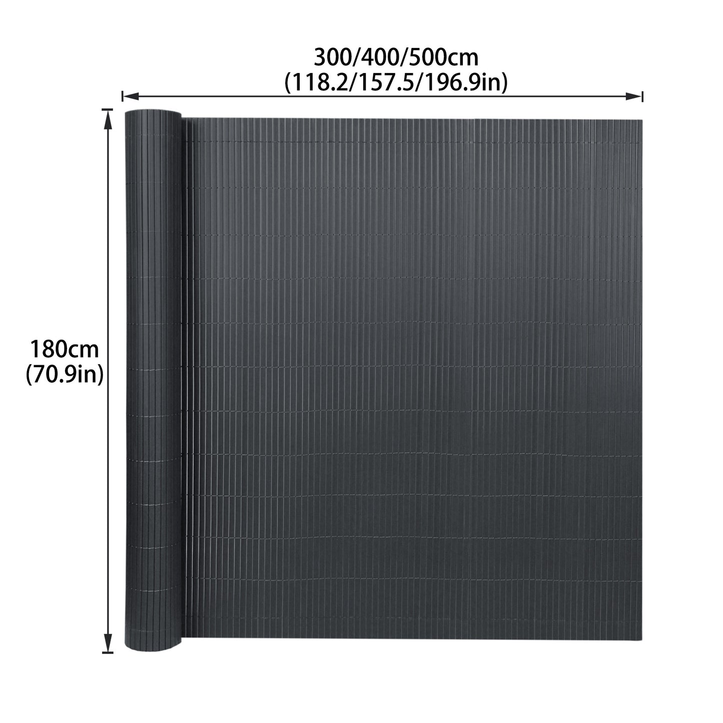 Clôture décorative de jardin en PVC, écran d'intimité en forme de W, écran d'intimité pour balcon avec attache-câble, anthracite, hauteur 80-200 cm, convient pour jardin et cour