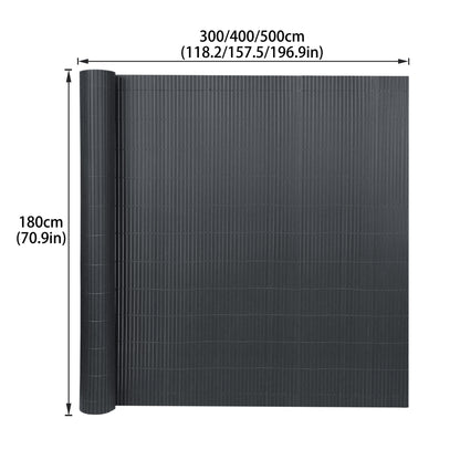 Clôture décorative de jardin en PVC, écran d'intimité en forme de W, écran d'intimité pour balcon avec attache-câble, anthracite, hauteur 80-200 cm, convient pour jardin et cour