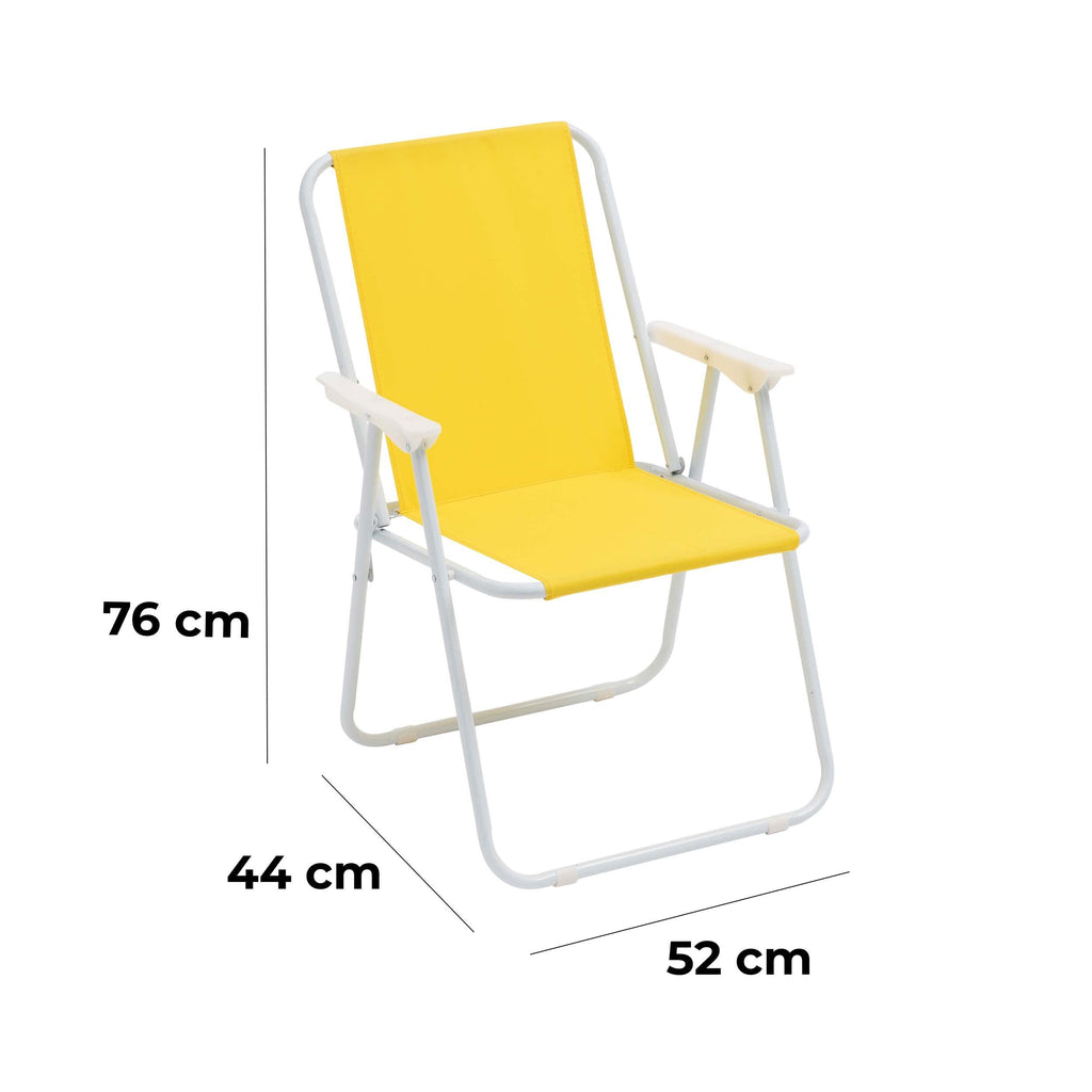Chaise de plage pliable Baroni, chaise de plage ou de camping en tissu, chaise d'extérieur avec accoudoirs, 20,5 x 17,3 x 30 pouces (52 x 44 x 76 cm)