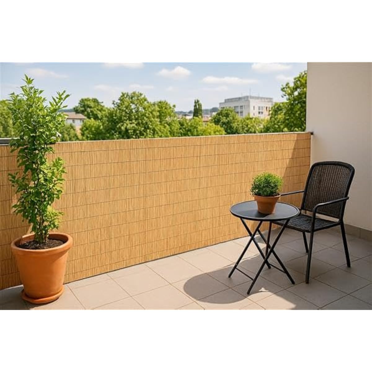 canisse en Bambou brise vue, clôture de jardin décorative extérieur pour jardin et terrasse, couverture de protection contre le vent et le soleil - Profondeur 150 x Longueur 500 cm