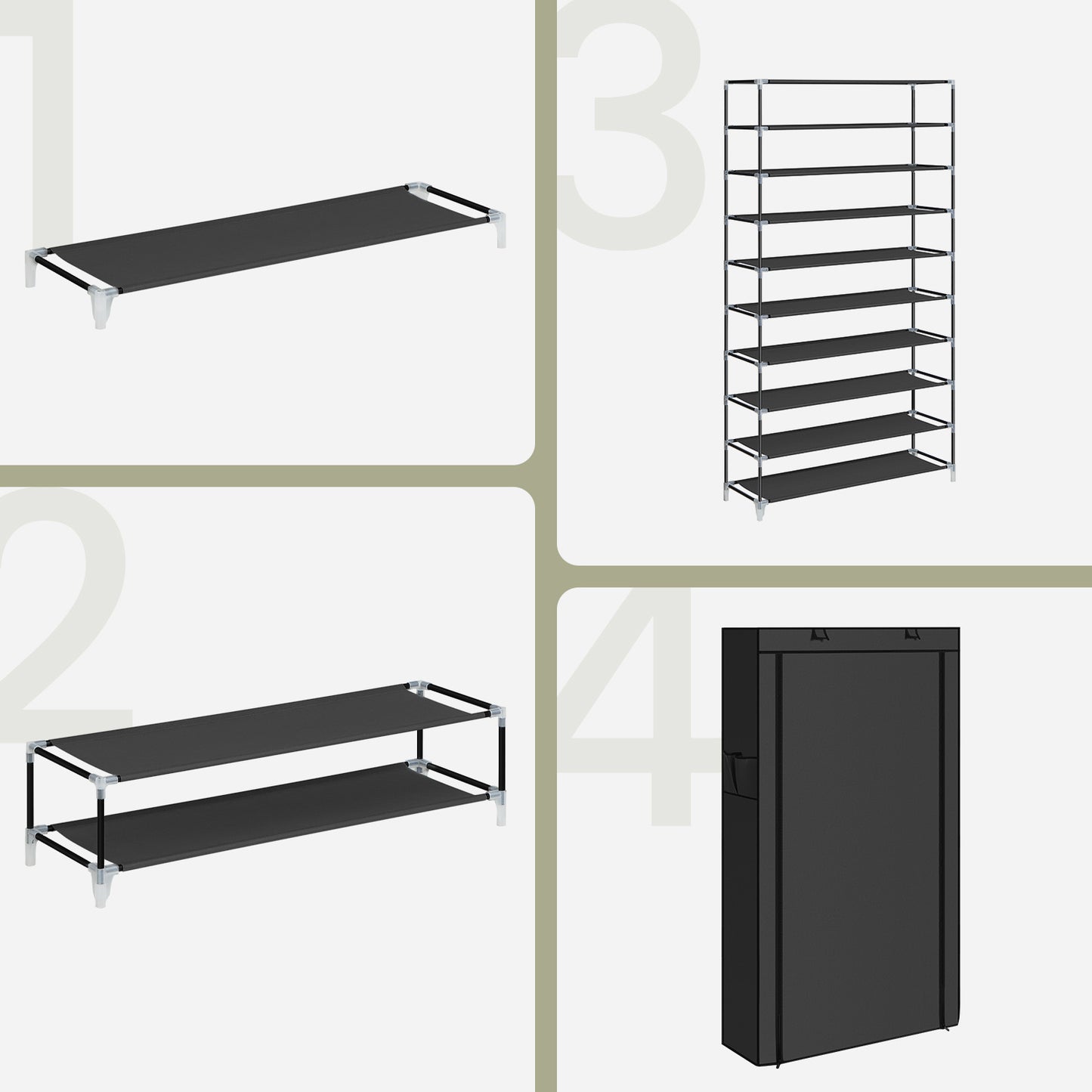 Étagère à Chaussures 9 Niveaux, Organisateur de Rangement de Chaussures, Support de rangement pour chaussures, Montage Facile, Armoire de Rangement, avec Couvercle Anti-Poussière, peut Contenir 40 à 50 Paires de Chaussures, Cadeau, Noël
