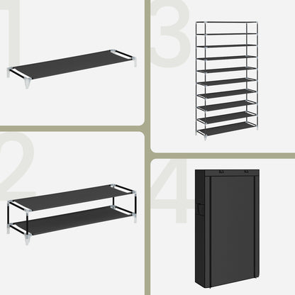 Étagère à Chaussures 9 Niveaux, Organisateur de Rangement de Chaussures, Support de rangement pour chaussures, Montage Facile, Armoire de Rangement, avec Couvercle Anti-Poussière, peut Contenir 40 à 50 Paires de Chaussures, Cadeau, Noël