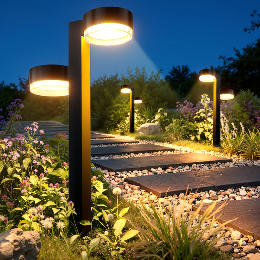 Lot de 4/8/12 Lampes Solaires d'Allée d'Extérieur, Lampes Solaires LED à Double Tête Extérieures Plus Lumineuses IPX5, 24 Perles LED, Lampes Solaires de Jardin Extérieures pour Cour, Allée, Paysage, Chemin, Allée de Voiture, Décorations de Noël à Énergie