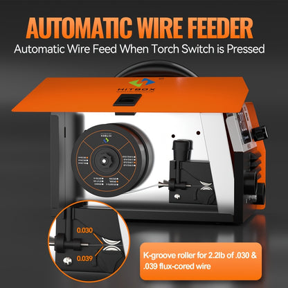 Poste à souder MIG HITBOX 3 en 1 multifonctionnel sans gaz/Lift Tig/Stick 110V/220V 200A Portable Contrôle Synergique Flux Cœur Alimentation de Fil Soudeur Inversseur IGBT avec Écran LCD