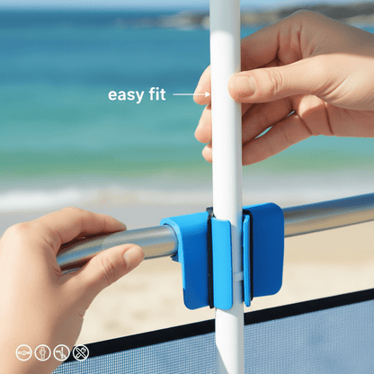 Fixation de parasol de plage à chaise universelle réglable 18Mm-22Mm Accessoire portable Durable Facile à installer Compatible avec les chaises et parasols de jardin et de terrasse