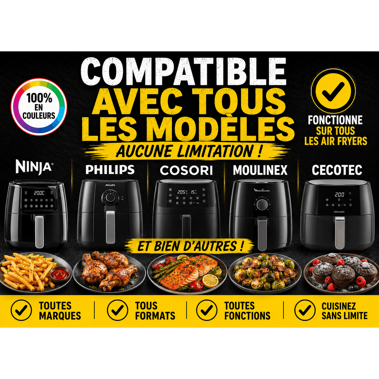 Livre de Recettes Air Fryer Express - Tout-en-un: Mille et une Recettes, Faciles et Ultra-Croustillantes, Compatible avec tous les modèles, 100 % en couleurs
