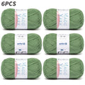 Lot de 3/6 pièces de fil à crochet, fil à tricoter rapide uni en coton acrylique, fil CYC #3 Light Sport, fil de base uni pour tissage et crochet, convient pour jouets, vêtements, chaussettes, écharpes légères, cadeau idéal, chaque pelote 2,47 oz (70 g) 1