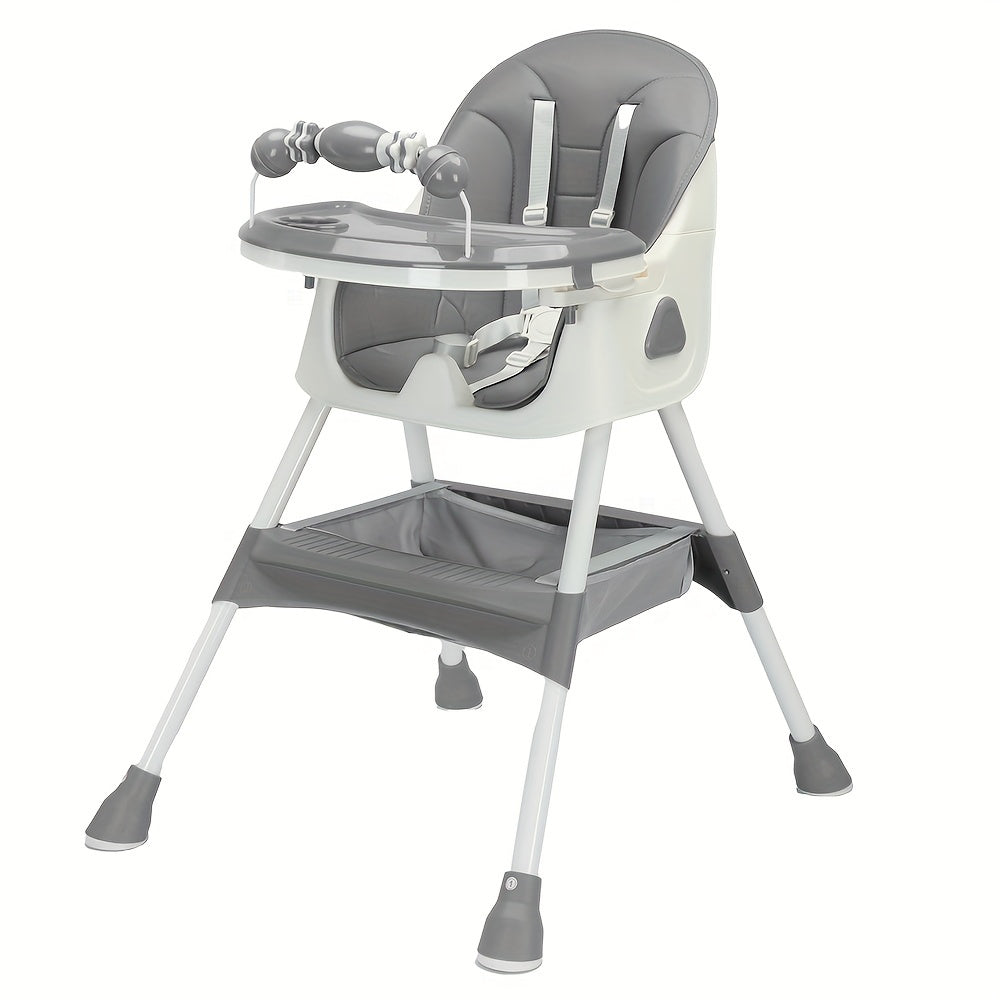 Chaise haute multifonctionnelle pour tout-petits, chaise haute réglable en hauteur, chaise pour bébé, chaise haute combinée avec ceinture de sécurité, jouets et plateau amovible pour manger et jouer