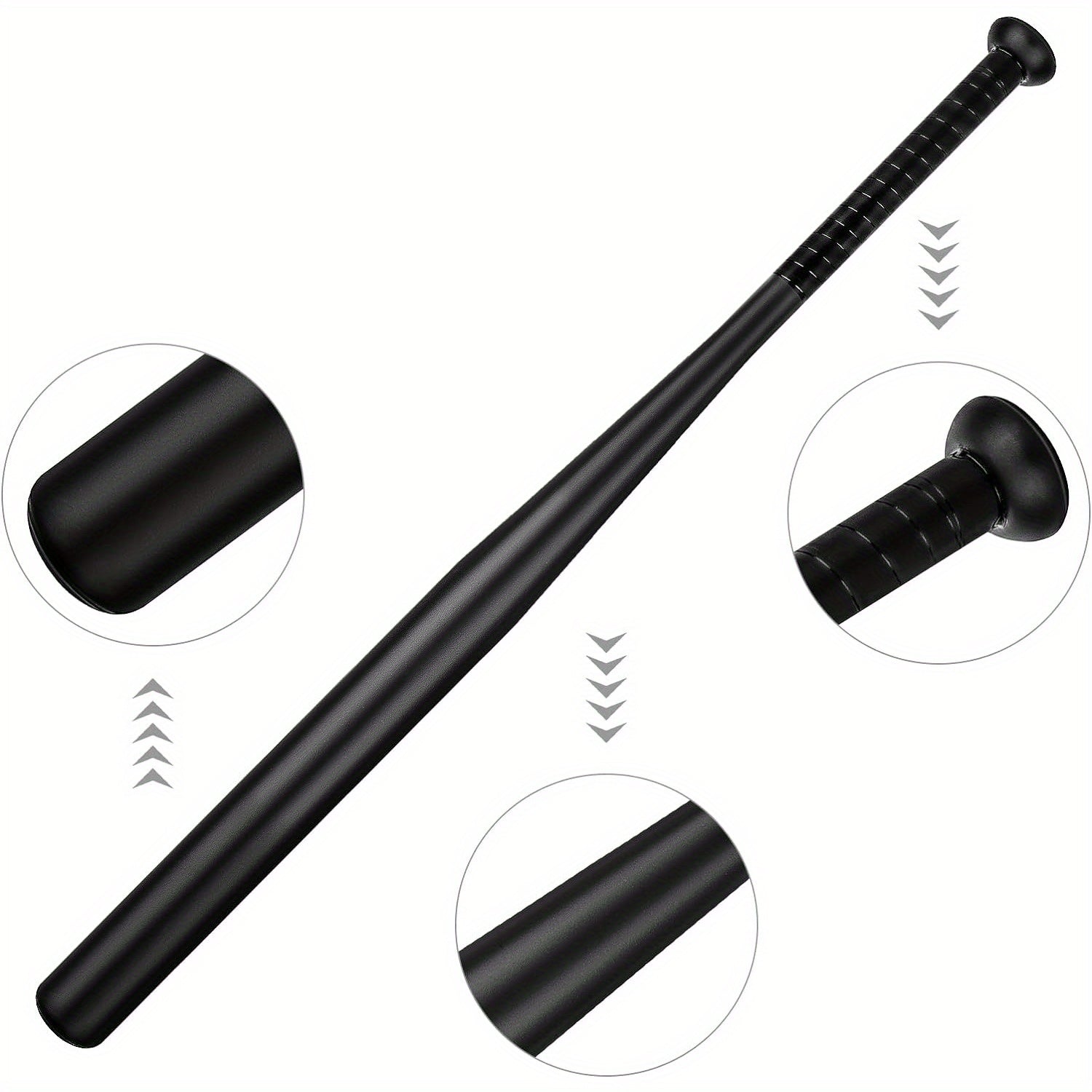 32 in (81,28 cm) Baseballschläger en aluminium avec poignée antidérapante pour le sport de baseball noir