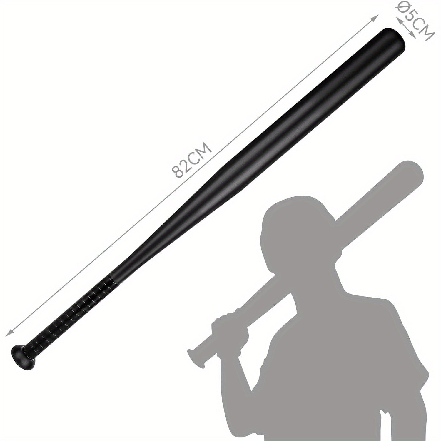 32 in (81,28 cm) Baseballschläger en aluminium avec poignée antidérapante pour le sport de baseball noir