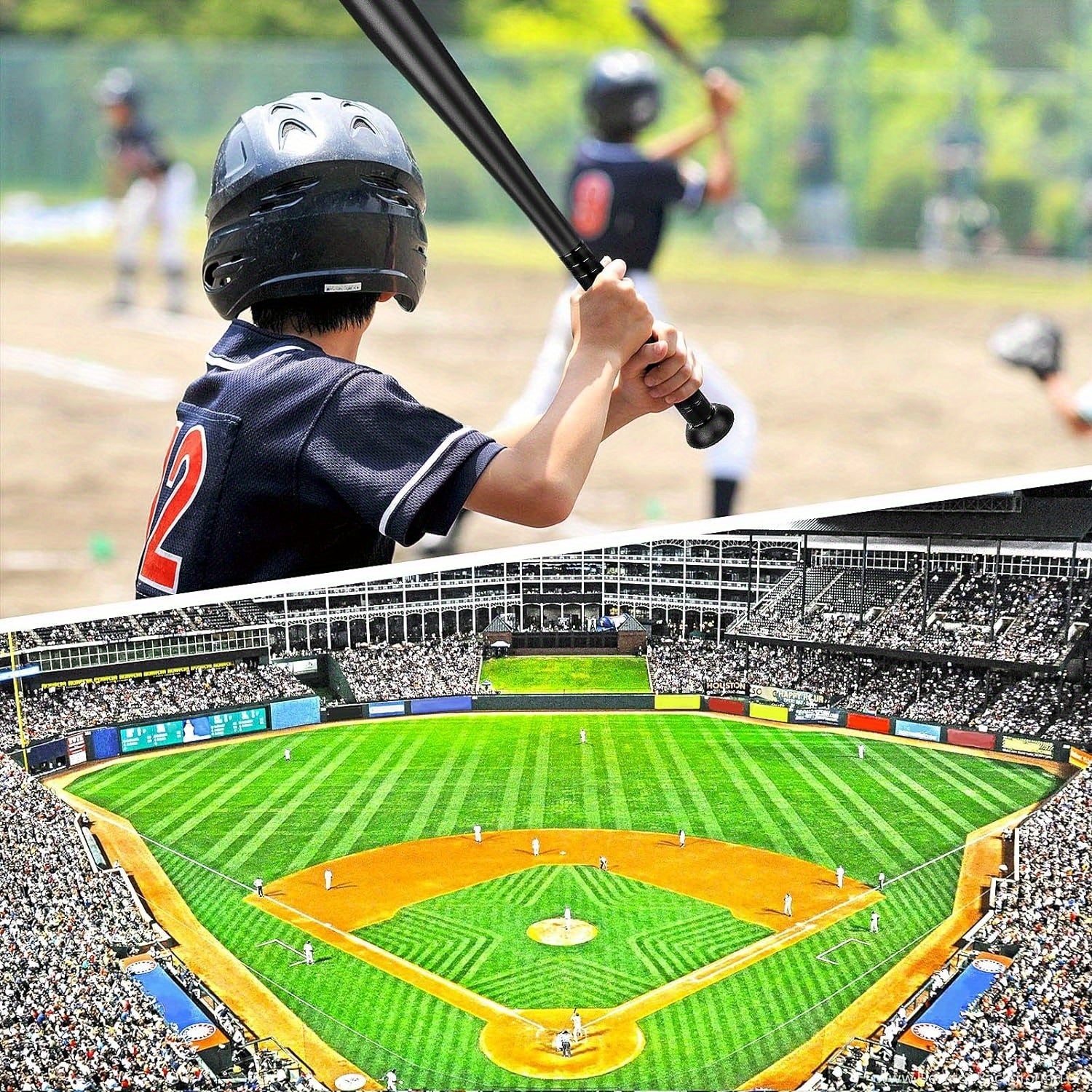 32 in (81,28 cm) Baseballschläger en aluminium avec poignée antidérapante pour le sport de baseball noir