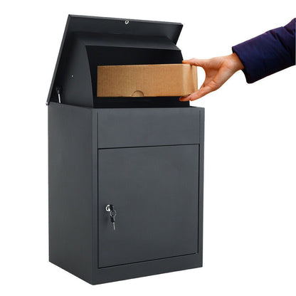 Boîte aux lettres grande taille pour courrier et colis, boîte de dépôt extérieure murale avec 2 clés