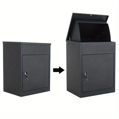 Boîte aux lettres grande taille pour courrier et colis, boîte de dépôt extérieure murale avec 2 clés