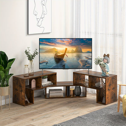 Meuble TV en bois 3 pièces, librement combinable, table TV pour téléviseurs jusqu'à 65", étagère d'angle extensible, meuble TV bas, bibliothèque multifonctionnelle, étagère de rangement