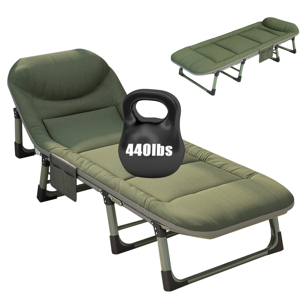 Lit Pliant Portable, Lit Pliant avec Matelas, Lit Pliant Robuste avec Cadre Solide, Lit Pliable Qui Peut Supporter 149.69 KG, Lit de Camp Portable pour Camping, Plage, Patio