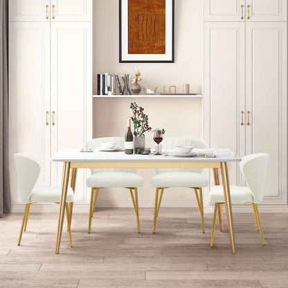 Chaises de salle à manger modernes, Fauteuil d'appoint en velours, Chaises de salon, Lot de 2, Chaise latérale rembourrée avec pieds en métal doré pour salle à manger, cuisine, coiffeuse, terrasse