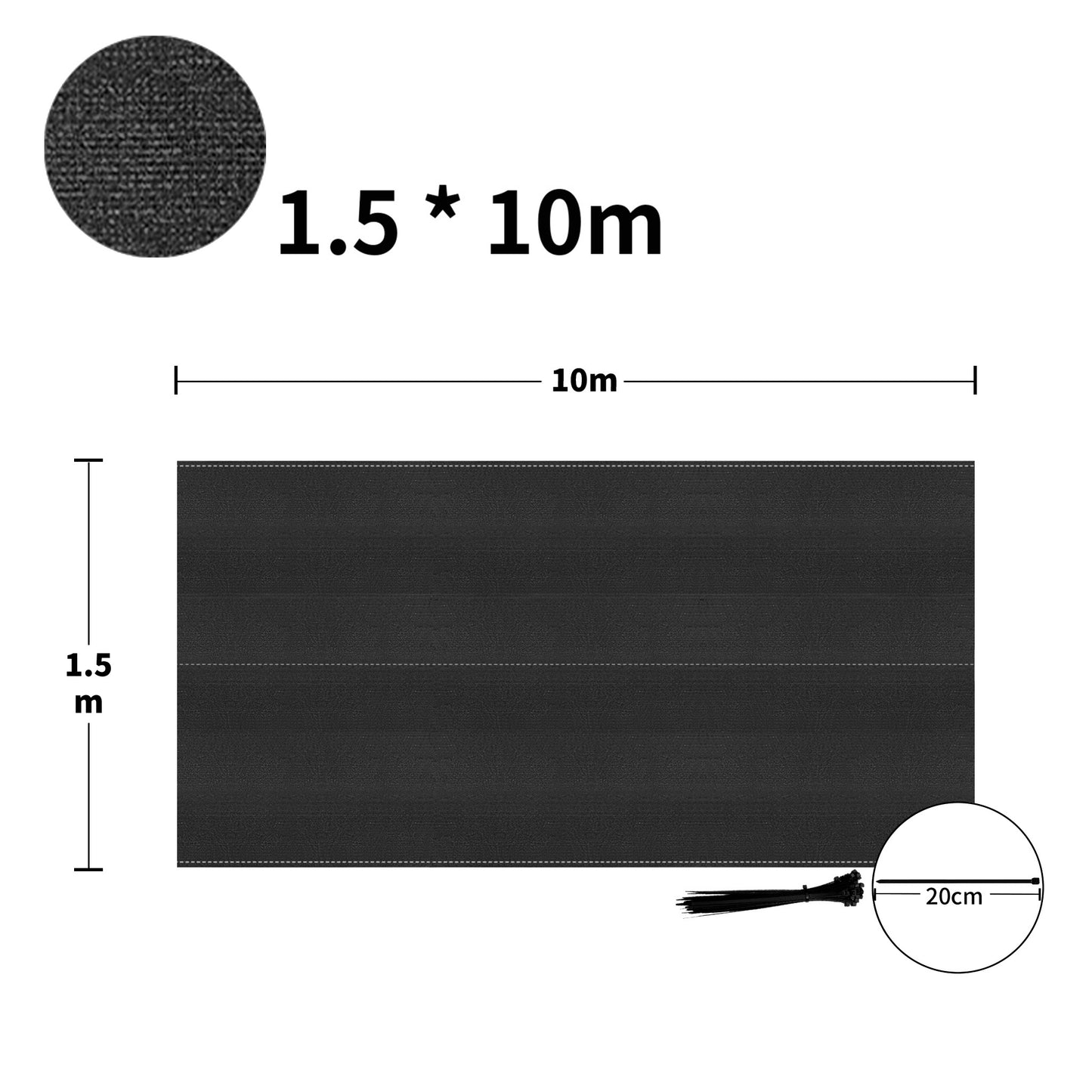 Écran de Clôture et Filet d'Ombre Haute Densité -UV - Résistant au Vent en HDPE, Idéal pour Terrains de Sport, Jardins, Courts de Tennis - Tissu d'Ombre Extérieur à Installer