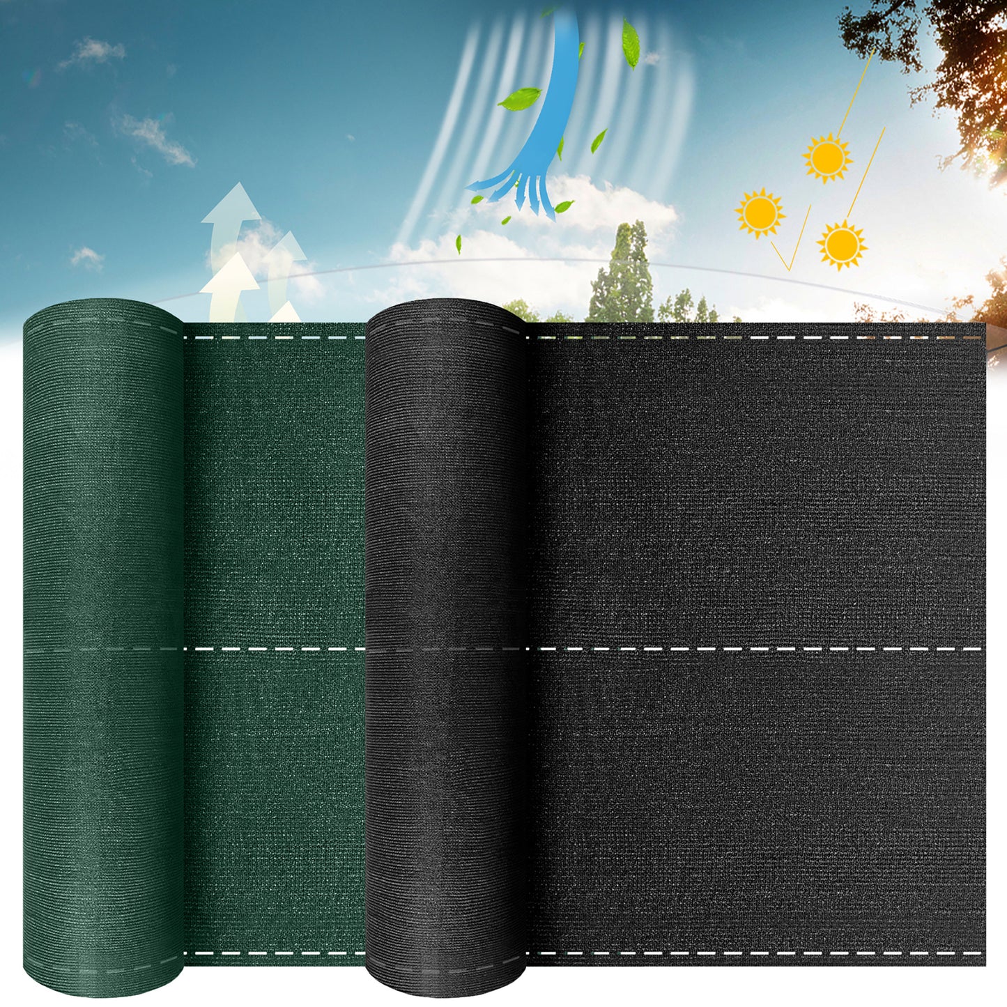 Écran de Clôture et Filet d'Ombre Haute Densité -UV - Résistant au Vent en HDPE, Idéal pour Terrains de Sport, Jardins, Courts de Tennis - Tissu d'Ombre Extérieur à Installer