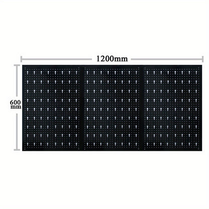 Panneau mural à outils en métal, 120x60x2 cm, avec 17 crochets, pour atelier ou espace DIY