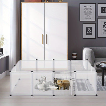 Enclos extérieur pour lapins, enclos intérieur en plastique à monter soi-même, enclos extensible pour petits animaux, cochons d'Inde, hamsters, 145 x 75 x 48 cm, blanc (avec/sans porte)