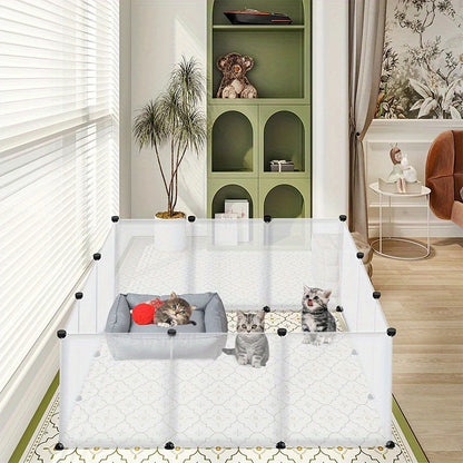Enclos extérieur pour lapins, enclos intérieur en plastique à monter soi-même, enclos extensible pour petits animaux, cochons d'Inde, hamsters, 145 x 75 x 48 cm, blanc (avec/sans porte)