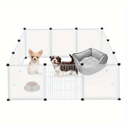 Enclos extérieur pour lapins, enclos intérieur en plastique à monter soi-même, enclos extensible pour petits animaux, cochons d'Inde, hamsters, 145 x 75 x 48 cm, blanc (avec/sans porte)
