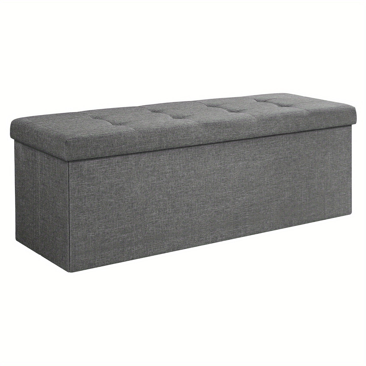 Coussin de rangement, Banc pliable rembourré, Coffre avec couvercle, Capacité de 120L, Supporte jusqu'à 300 kg, pour chambre à coucher, couloir, salon