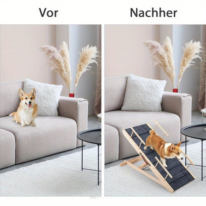Escaliers pour Chiens Pliables et Réglables en Hauteur, Marches Antidérapantes, Capacité de Charge Jusqu'à 80 kg, Plage de Réglage de 30 cm à 60 cm