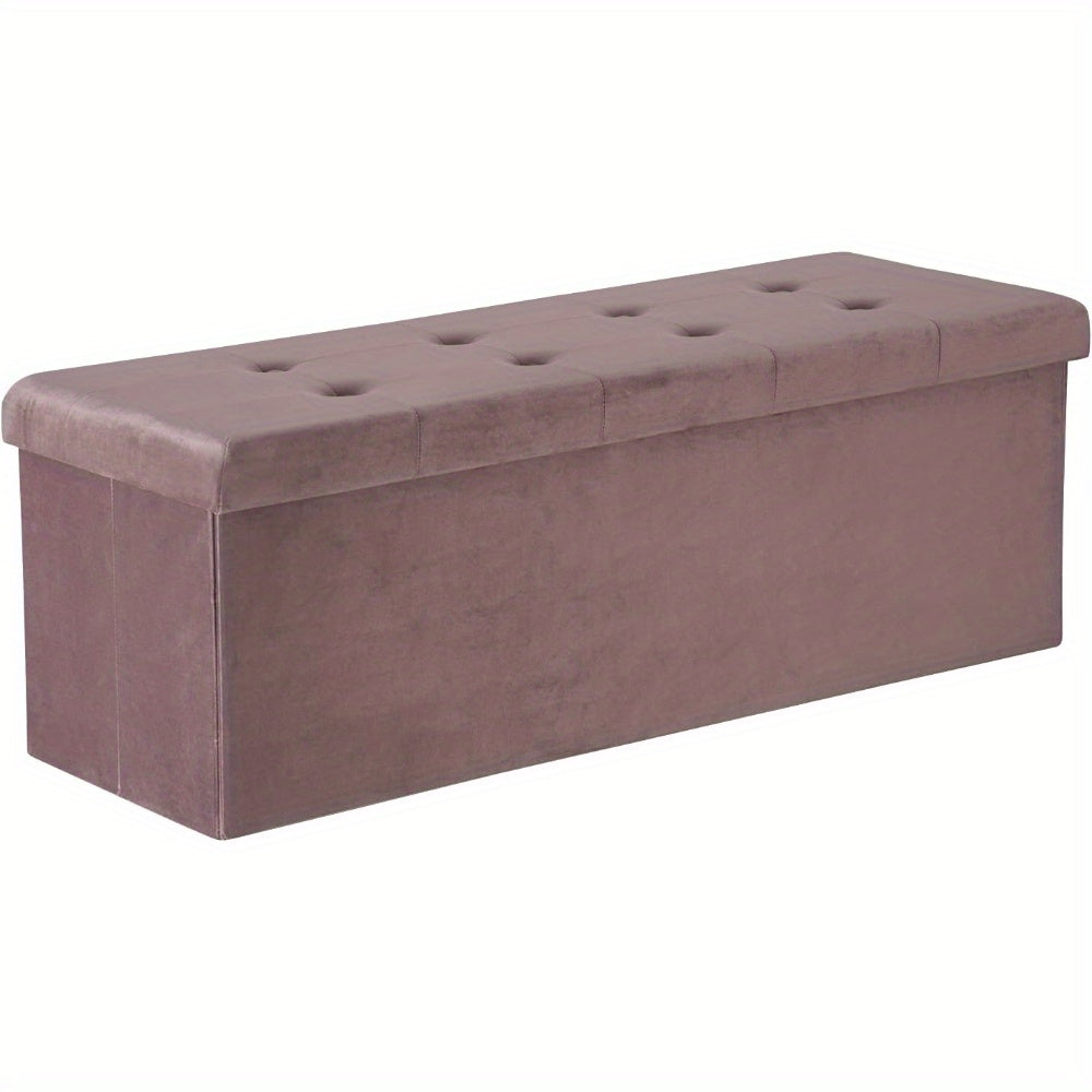 Banc Avec Espace de Rangement 110cm, Poitrine Avec Espace de Rangement 118L Pliable, Siège Poitrine Boîte de Rangement Boîte de Rangement Pliable, Lit Banc Chambre, Chargement Jusqu'à 300 Kg