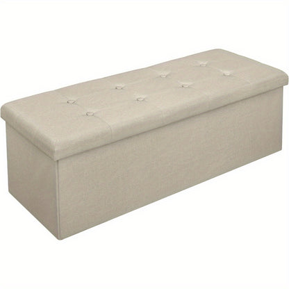 Banc Avec Espace de Rangement 110cm, Poitrine Avec Espace de Rangement 118L Pliable, Siège Poitrine Boîte de Rangement Boîte de Rangement Pliable, Lit Banc Chambre, Chargement Jusqu'à 300 Kg