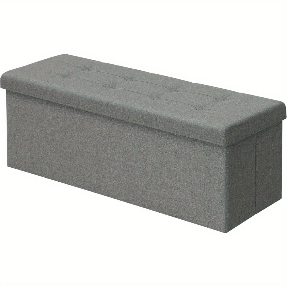 Banc Avec Espace de Rangement 110cm, Poitrine Avec Espace de Rangement 118L Pliable, Siège Poitrine Boîte de Rangement Boîte de Rangement Pliable, Lit Banc Chambre, Chargement Jusqu'à 300 Kg