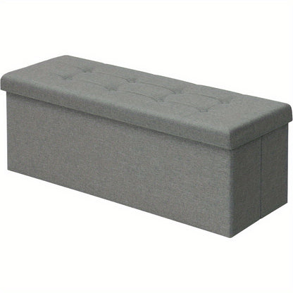 Banc Avec Espace de Rangement 110cm, Poitrine Avec Espace de Rangement 118L Pliable, Siège Poitrine Boîte de Rangement Boîte de Rangement Pliable, Lit Banc Chambre, Chargement Jusqu'à 300 Kg