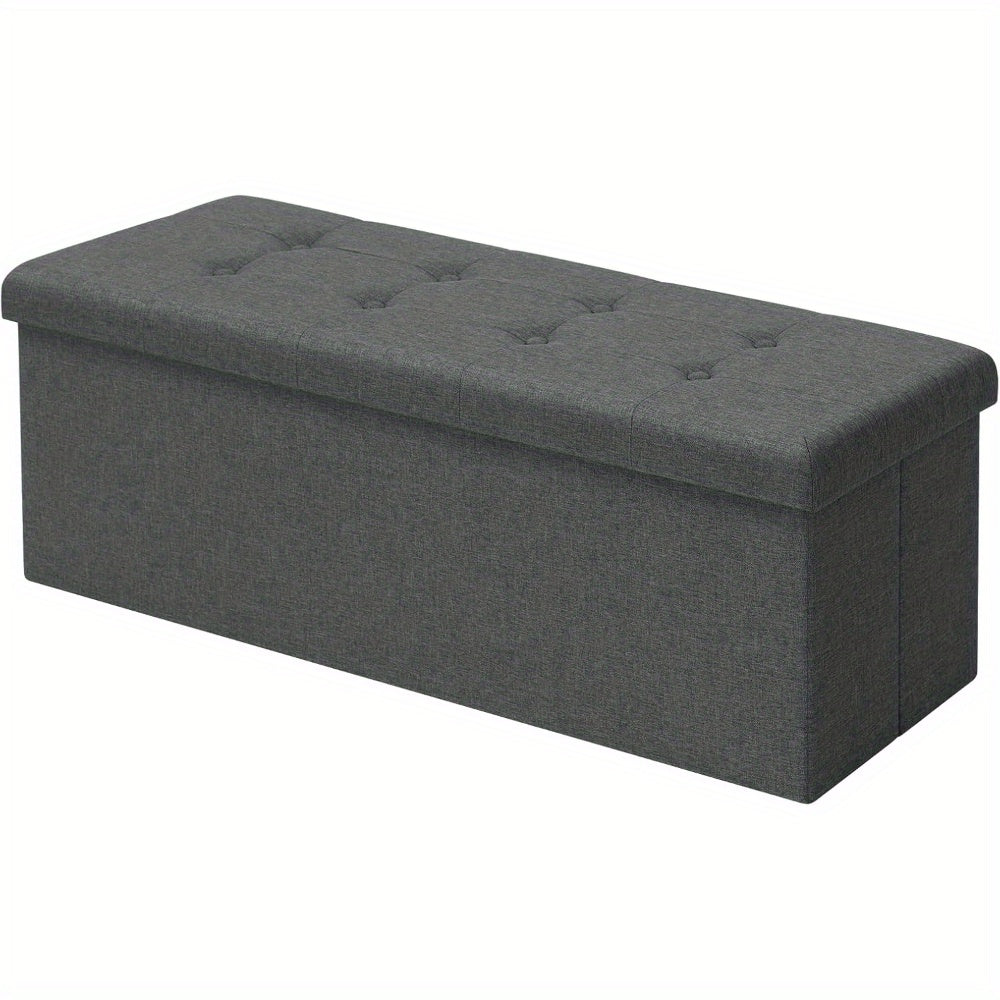 Banc Avec Espace de Rangement 110cm, Poitrine Avec Espace de Rangement 118L Pliable, Siège Poitrine Boîte de Rangement Boîte de Rangement Pliable, Lit Banc Chambre, Chargement Jusqu'à 300 Kg