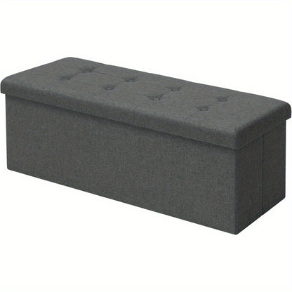 Banc Avec Espace de Rangement 110cm, Poitrine Avec Espace de Rangement 118L Pliable, Siège Poitrine Boîte de Rangement Boîte de Rangement Pliable, Lit Banc Chambre, Chargement Jusqu'à 300 Kg