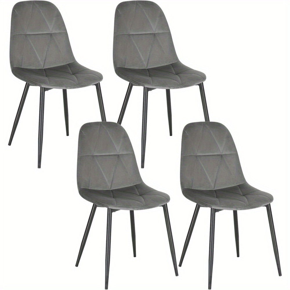 4 chaises de salle à manger avec dossier, chaise de cuisine avec housse en velours, chaise en métal rembourrée, chaise de salle à manger