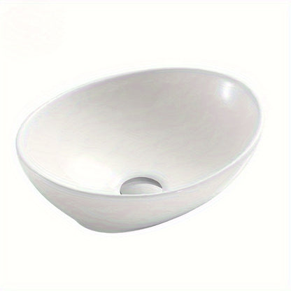 Lavabo ovale moderne : Lavabo élégant pour comptoirs ronds ou ovales, parfait pour les salles de bain contemporaines