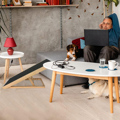 Rampe pour chien 60 cm, rampe pour chat, rampe pliante, rampe pour animaux de compagnie à hauteur réglable, escaliers réglables pour chiens de petite taille et chats, antidérapante, capacité de charge jusqu'à 100 kg