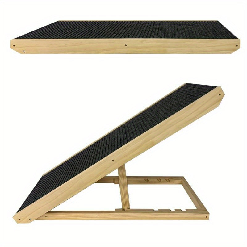 Rampe pour chien 60 cm, rampe pour chat, rampe pliante, rampe pour animaux de compagnie à hauteur réglable, escaliers réglables pour chiens de petite taille et chats, antidérapante, capacité de charge jusqu'à 100 kg