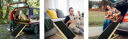 Rampe pour chien 60 cm, rampe pour chat, rampe pliante, rampe pour animaux de compagnie à hauteur réglable, escaliers réglables pour chiens de petite taille et chats, antidérapante, capacité de charge jusqu'à 100 kg