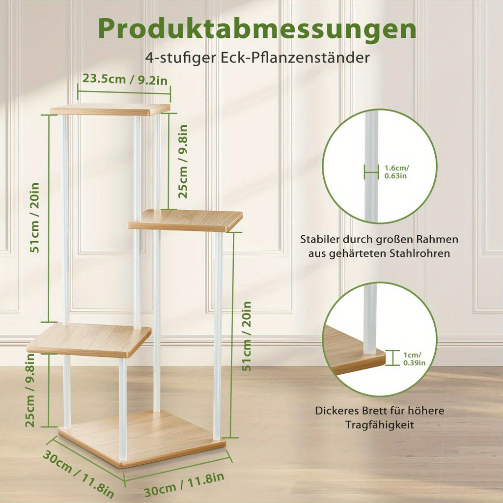 Étagères hautes en bois avec 4, 5, 6 ou 7 niveaux, supports métalliques pour intérieur, étagères multi-niveaux pour plantes, présentoirs pour pots de fleurs et organisateurs de rangement de jardin pour cours, salons et balcons