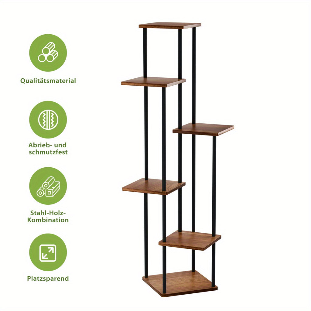 Étagères hautes en bois avec 4, 5, 6 ou 7 niveaux, supports métalliques pour intérieur, étagères multi-niveaux pour plantes, présentoirs pour pots de fleurs et organisateurs de rangement de jardin pour cours, salons et balcons