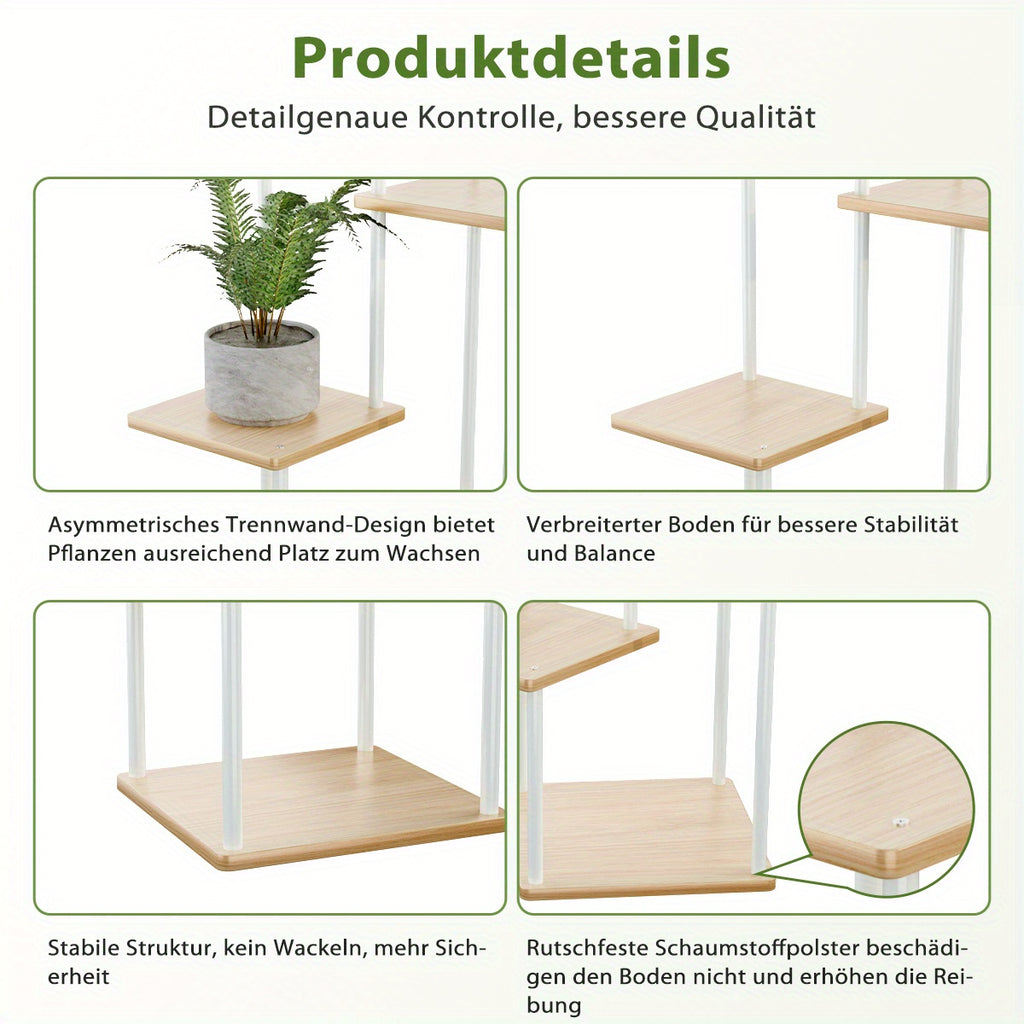 Étagères hautes en bois avec 4, 5, 6 ou 7 niveaux, supports métalliques pour intérieur, étagères multi-niveaux pour plantes, présentoirs pour pots de fleurs et organisateurs de rangement de jardin pour cours, salons et balcons