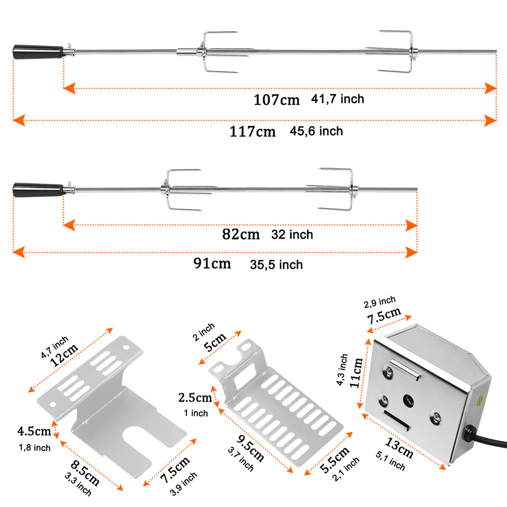 Ensemble de rôtissoire, comprend 2x/4x pinces à viande en acier inoxydable pour barbecue de fête