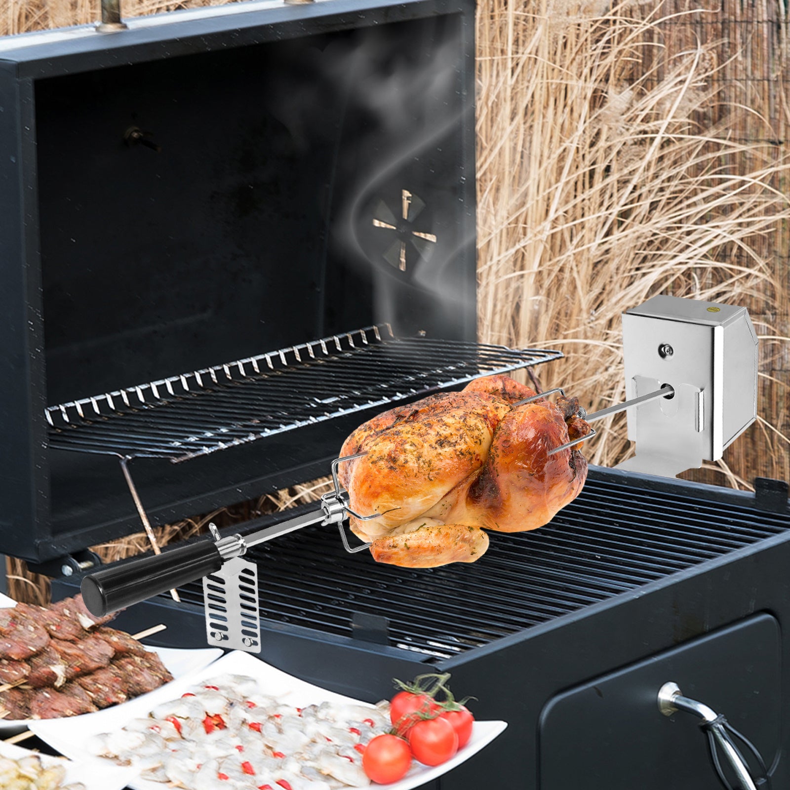 Ensemble de rôtissoire, comprend 2x/4x pinces à viande en acier inoxydable pour barbecue de fête
