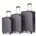 Ensemble de trois valises familiales de 20+24+28 pouces, valise de cabine de 20 pouces, valise de voyage d'affaires avec boîte de rangement à mot de passe, roues universelles, coque rigide en ABS, grande capacité, valise enregistrée (ML-XL-set)