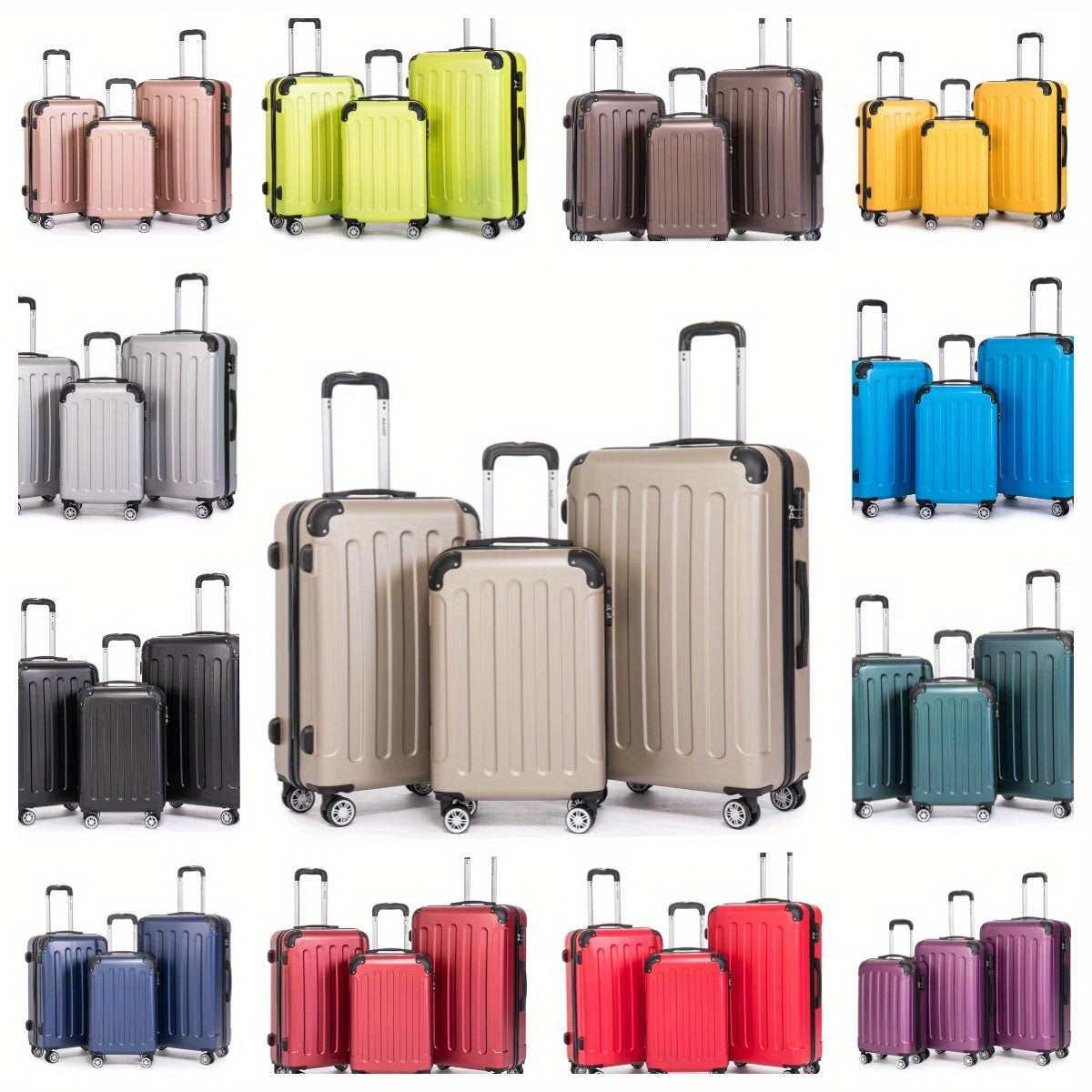 Ensemble de valises trois pièces pour famille, 20+24+28 pouces, ensemble combiné de valises, valise cabine 20 pouces, valise de voyage d'affaires, boîte de rangement à code, valise à roulettes universelle, valise trolley à coque dure ABS, grande capacité,