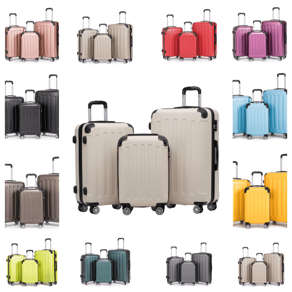 Ensemble de valises trois pièces pour famille, 20+24+28 pouces, ensemble combiné de valises, valise cabine 20 pouces, valise de voyage d'affaires, boîte de rangement à code, valise à roulettes universelle, valise trolley à coque dure ABS, grande capacité,